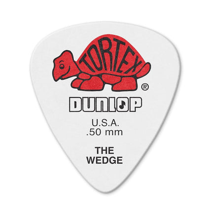 Jim Dunlop 424R.50 Tortex Wedge, White/Red, 50mm, 