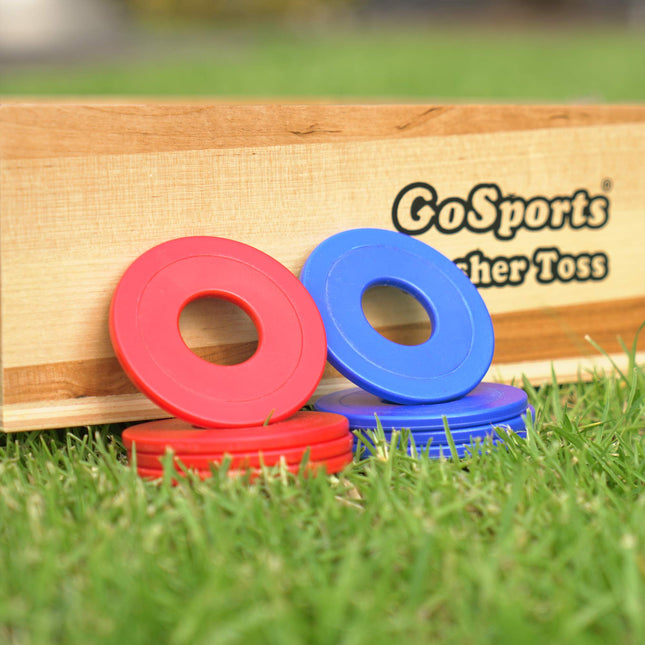 GoSports Bottle Opener Replacement Washer Set - Plastic Coated Metal with Bottle Opener - Set of 8 Washers