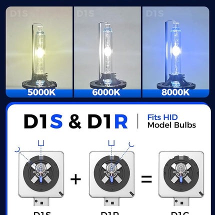 Marsauto D1S HID Headlight Bulb H1 Series 6000K Xenon HID OEM Factory Headlight Replacement Diamond White, 2 Pack