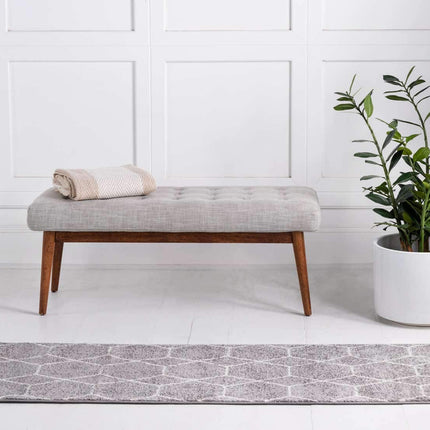 Unique Loom Trellis Frieze Collection Lattice Moroccan Geometric Modern Light Gray Runner Rug (2' 0 x 13' 0)