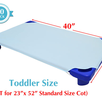 American Baby Company 10-Piece 100% Cotton Percale Toddler Day Care Cot Sheet, Blue, 23" x 40" (Pack of 10)