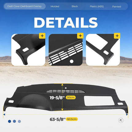 ALMULOO Dash Cover Dashboard Panel Compatible with 07-14 Silverado Sierra