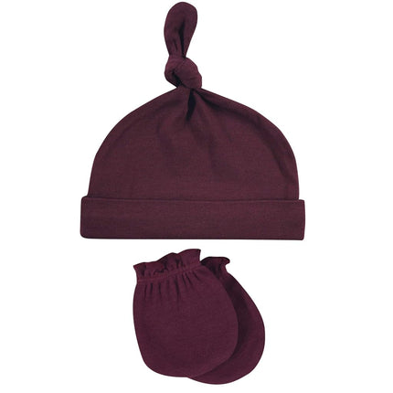 Hudson Baby Ensemble bonnet et moufles anti-éraflures en coton pour bébé unisexe, Vintage Little Man, 0-6 mois