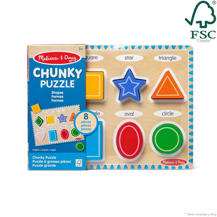 Melissa & Doug Shapes Chunky Puzzles, Multicolor,OSFA,3730