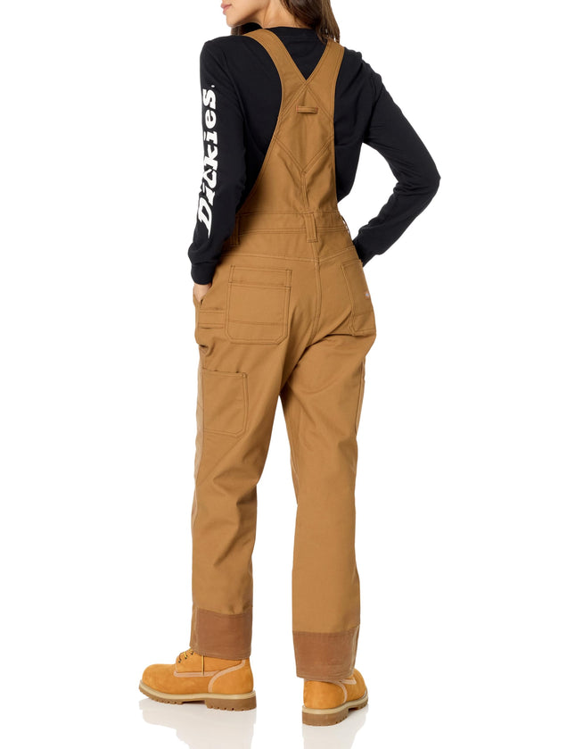 Salopette en toile cirée coupe décontractée Dickies pour femme, couleur brun canard, taille S