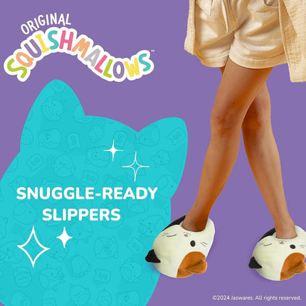 Squishmallows Slippers Plush Lightweight Warm Comfort Soft Aline Slipper House Shoes for Kids and Adults (sizes 11-1 Little Kid / 2-5 Big Kid / 5-10 Adult), Cam the Cat, 11-12 Little Kid