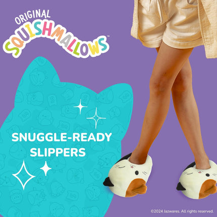 Squishmallows Slippers Plush Lightweight Warm Comfort Soft Aline Slipper House Shoes for Kids and Adults (sizes 11-1 Little Kid / 2-5 Big Kid / 5-10 Adult), Cam the Cat, 11-12 Little Kid
