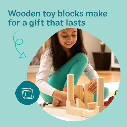 Melissa & Doug 60 Wood Building Blocks | Developmental Toy | Toy Blocks & Building | Age 3+ | 60 Piece Set|Gift for Boy or Girl