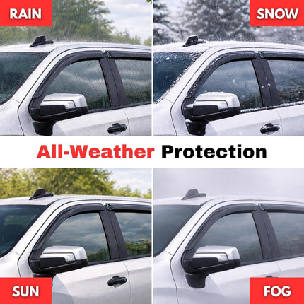 KPY Window Visor Compatible with Lexus RX330 RX350 RX400h 2004-2009, 4PC Rain Guard Side Window Vent Deflectors Tape-On Style, 2004 2005 2006 2007 2008 2009