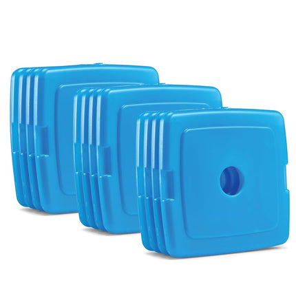 Cool Coolers By Fit & Fresh 12 Pack Slim Ice Packs, Quick Freeze Space Saving Reusable Ice Packs for Lunch Boxes or Coolers, Clear Blue Kids Ice,12 Pack