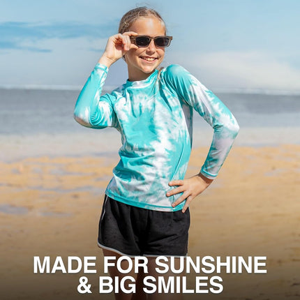 Kanu Surf Keri Rashguard UPF 50+ para niñas, Azul Beach Girl, 3T