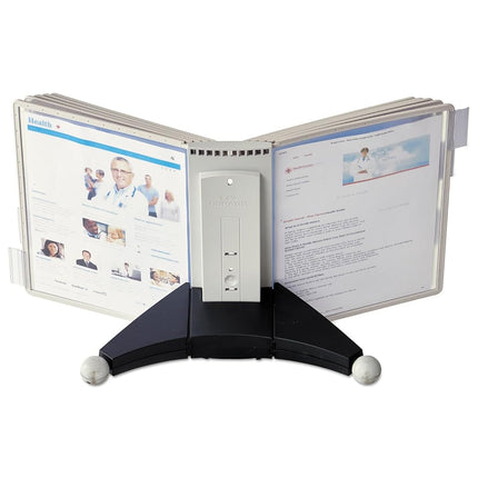 DURABLE Sherpa 10-Panel Desktop Reference System, Gray Borders (554210)