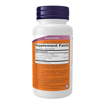 NOW Beta 1,3/1,6- D -Glucan 100 mg,90 Veg Capsules
