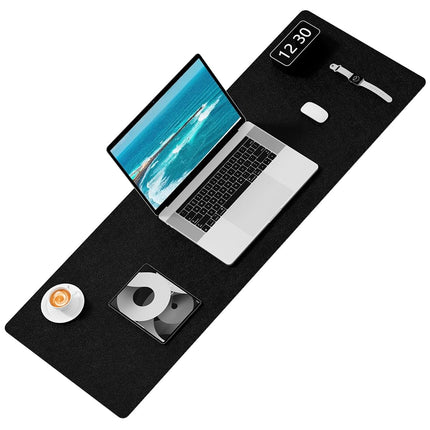 Hsurbtra Desk Pad, 48" x 17" PU Leather Desk Mat, XXXL Extended Mouse Pad, Waterproof Desktop Blotter Protector, Non-Slip Ultra Thin Large Laptop Keyboard Writing Mat for Office Home, Black