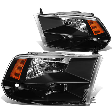 DNA Motoring HL-OH-DR09QUA-BK-AM Black Amber Headl