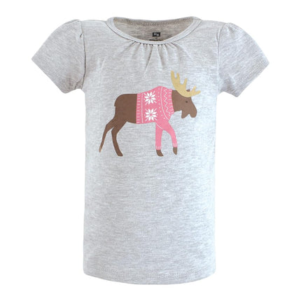 Hudson Baby Camisetas de manga corta unisex para bebé, diseño de animales de invierno para niña, 6-12 meses