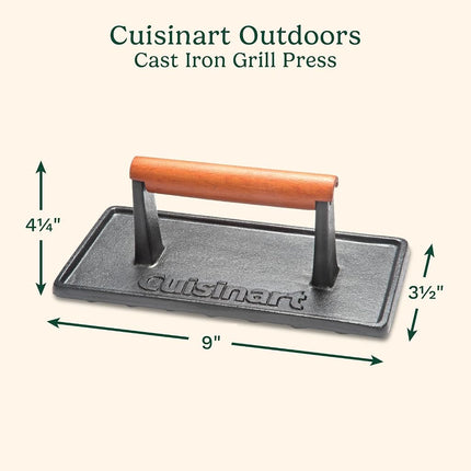 Cuisinart CGPR-221 Cast Iron Grill Press (Wood Handle)