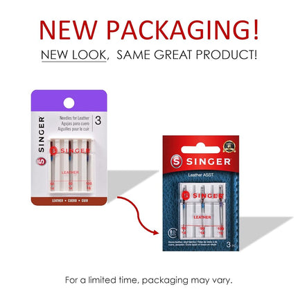 SINGER Leather Sewing Machine Needles, Size 90/14, 100/16-5 Count