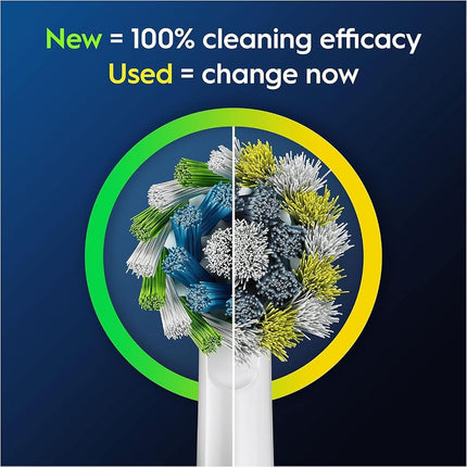 Oral-B Pro Cross Action Electric Toothbrush Head, X-Shape and Angled Bristles for Deeper Plaque Removal, Pack of 8 Toothbrush Heads, White (Packaging may vary)