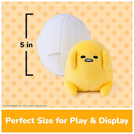 GUND Sanrio Gudetama The Lazy Egg Stuffed Animal, Gudetama in Eggshell Plush Toy for Ages 1 and Up, 5�