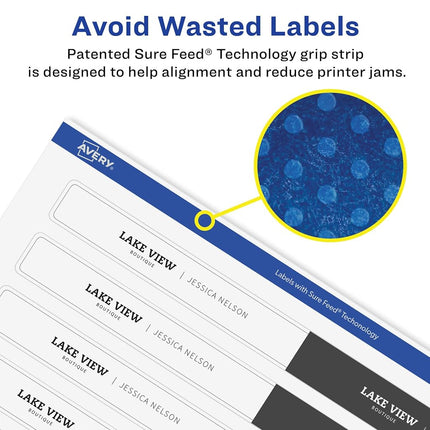 Avery Glossy Clear Rectangle Labels with Sure Feed, 1.5" x 7.5", 250 Glossy Clear Labels, Print-to-The-Edge, Laser/Inkjet Printable Labels