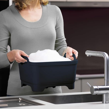 Joseph Joseph Wash and Drain Dish Tub Plastic Dishpan, Black