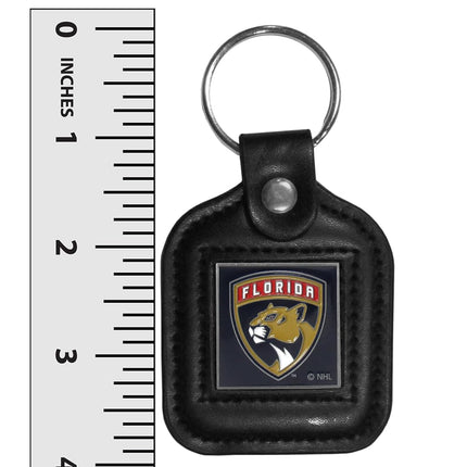 NHL Siskiyou Sports Fan Shop Florida Panthers Square Leather Key Chain One Size Black