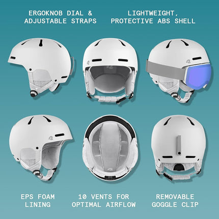 Retrospec Comstock Ski Helmet - Snowboard Helmet for Adults & Youth - Adjustable Fit Snow Helmet with Protective Shell and Breathable Vents for Men, Women, Boys & Girls