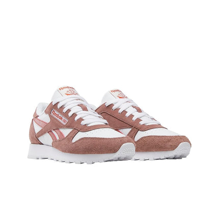 Reebok CLASSIC LEATHER, Zapatillas de mujer, Blanco/Tierra quemada/Rojo aro, 4 UK