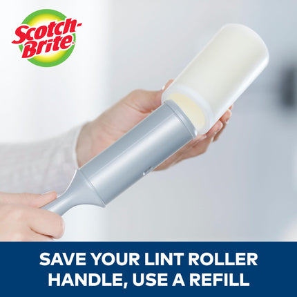 Scotch-Brite 3M 50% Stickier Lint Roller48 Sheets 4-inch x 25.1', Acrylic, Multicoloured, 2.08 x 2.08 x 9.03 cm