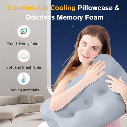 Cervical Neck Pillow, Pillows for Neck and Shoulder Pain, Contour Pillow, Neck Pillows, Pillow for Neck Pain Relief, Side Sleeper Pillows for Adults, Ergonomic Pillow, Cervical Pillow