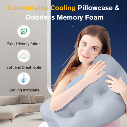 Cervical Neck Pillow, Pillows for Neck and Shoulder Pain, Contour Pillow, Neck Pillows, Pillow for Neck Pain Relief, Side Sleeper Pillows for Adults, Ergonomic Pillow, Cervical Pillow