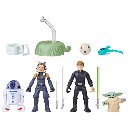 STAR WARS Mission Fleet, 2.5-Inch Scale Grogu Action Figure Set with 4 Figures & 7 Accessories, Toys for 4 Year Old Boys & Girls, F8349, Black