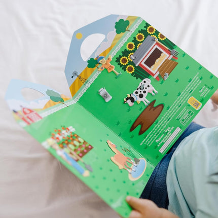 Melissa & Doug Puffy Sticker Play Set - On The Farm - 52 Reusable Stickers, 2 Fold-Out Scenes Restickable Farm Sticker Book, Puffy Farm Animals Removable Stickers for Kids Ages 4+ - FSC Certified
