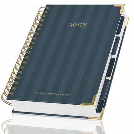 Aesthetic Thick Spiral Notebook With Tabs - Premiu