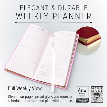 Gallery Leather Pocket Weekly Monthly Planner 2027 Acadia Malibu