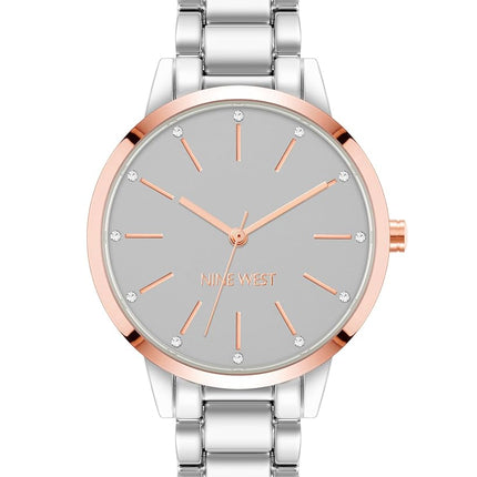 Nine West Women's Crystal Accented Bracelet Watch,