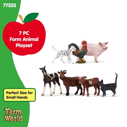 Schleich Farm World - 7Pc Farm Animal Playset for Kids Ages 3+ | 77533