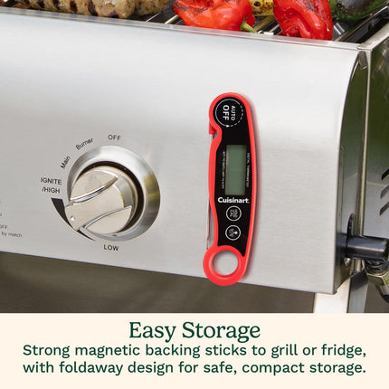 Cuisinart LCD Digital Instant Read Thermometer, Water Resistant Meat Thermometer for Home & Grill, Digital Grill Thermometer with Calibration & Backlight, Home Gadget, BBQ, Smoker, Oil Fry & Candy