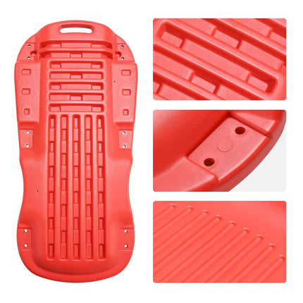 DNA MOTORING 38 Inches Low Profile Plastic Rolling Garage Shop Floor Creeper with Side Pockets & 6pcs Casters, Red, TOOLS-00390