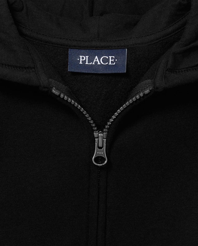 Sudadera con capucha con cremallera The Children's Place Boys' Uniform, negra individual, 4