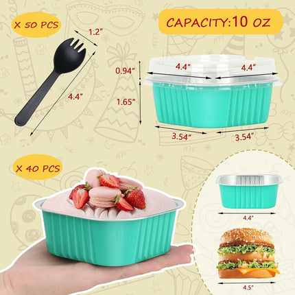 LNYZQUS 10oz Mini Cake Tins with Lids, Individual Cinnamon Roll Pans