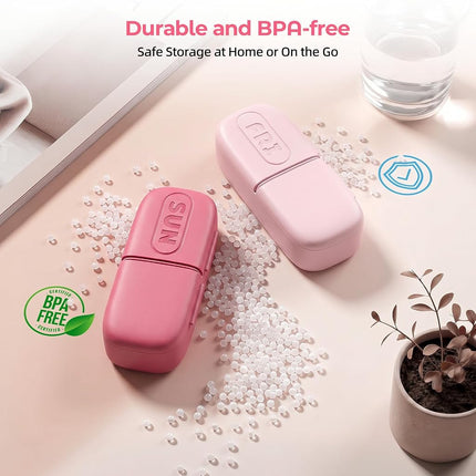 Daviky Magnetic Pill Organizer 2 Times a Day, Weekly AM PM Pill Case, Pill Box 7 Day with Magnets and Stand, Large Medicine Organizer for Medication, Vitamins and Supplements, Gradient Pink