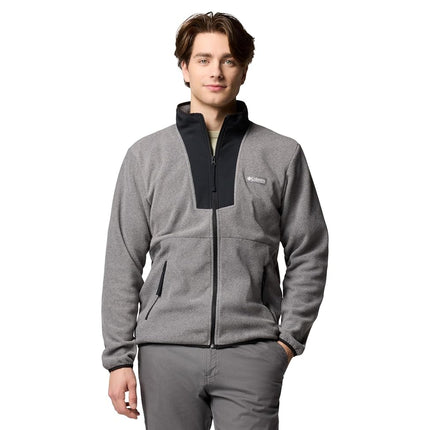 Columbia Men's Sequoia Grove Full Zip Fleece, Full Zip Fleece Jacket, City Grey Heather/Black, X-Large