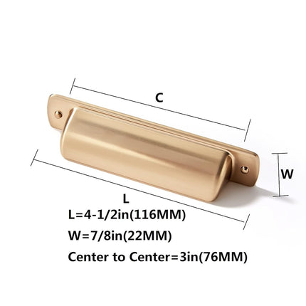 khtumeware 10 Pack 3" Drawer Pulls Champagne Bronze Cabinet Cup Pulls Kitchen Hardware Cabinet Handles Drawer Handles Knobs 3 inch Hole Center