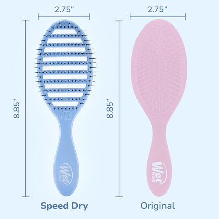 Cepillo de pelo Wet Brush Speed Dry - Free Spirit, Sky - Diseño ventilado y cerdas HeatFlex ultrasuaves que son seguras para el secador con mango ergonómico que controla el cabello enredado e incontrolable - Sin dolor