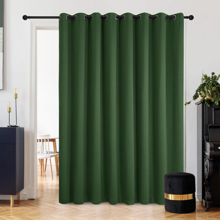 Deconovo Total Blackout Curtains with Double Layer, Noise Reduction Curtains, Thermal Insulated Drapes for Living Room Bedroom Patio Door (Green, 100W x 108L Inch, 1 Panel)