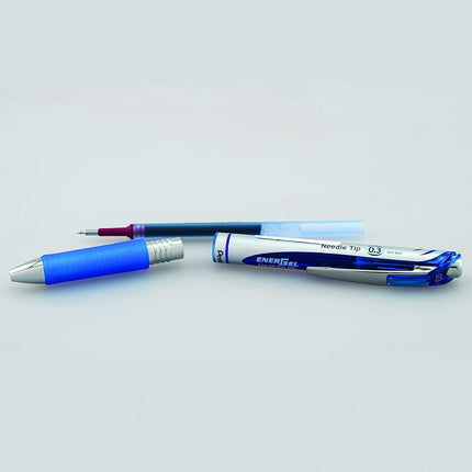 Pentel Refill Ink for EnerGel RTX Retractable Liquid Gel Pen Extra Fine Line Needle Tip,12 Pack, 0.3mm, Blue (LRN3-C)