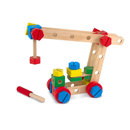 Melissa & Doug Wooden Construction Building Set in a Box (Developmental Toy, 48 Pieces)
