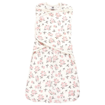 Hudson Baby Unisex Baby Convertible Swaddle Sleep Sack, Neutral Pink Floral, 3-9 Months